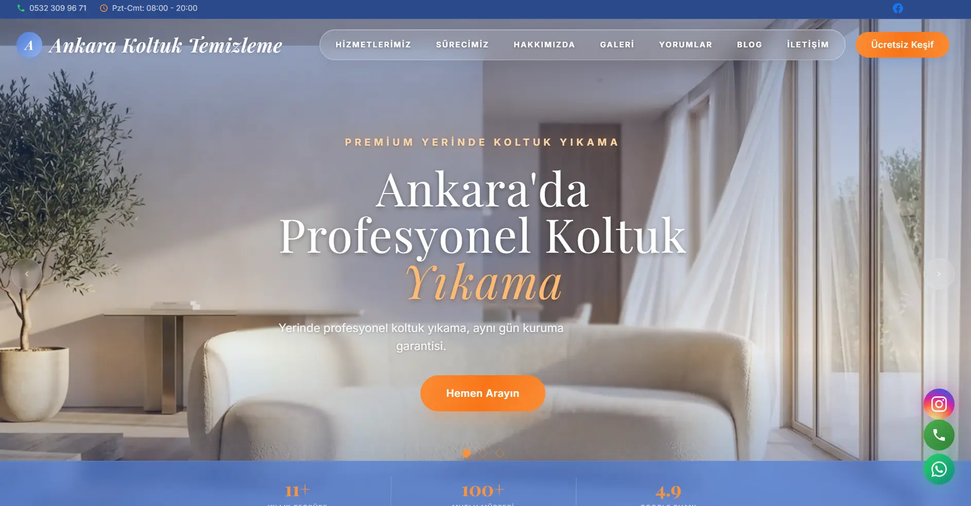 Ankara Koltuk Temizleme web sitesi ekran görüntüsü