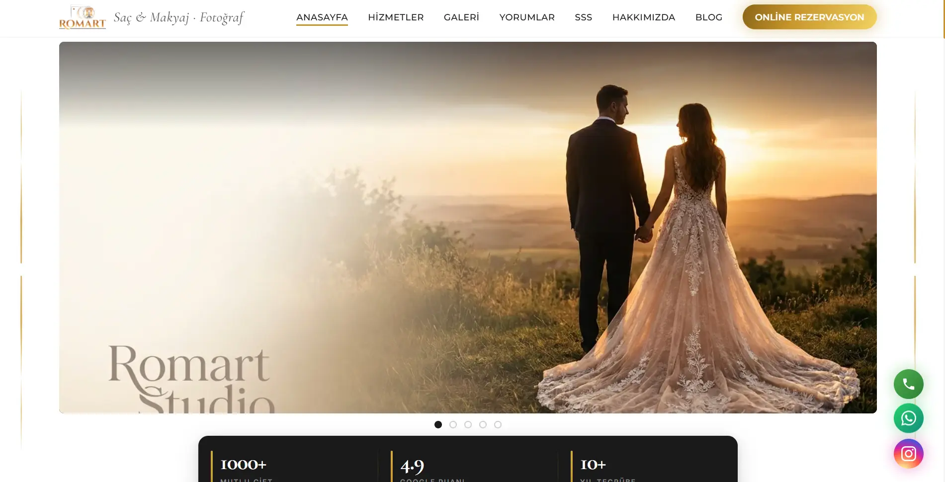 Romart Studio web sitesi ekran görüntüsü